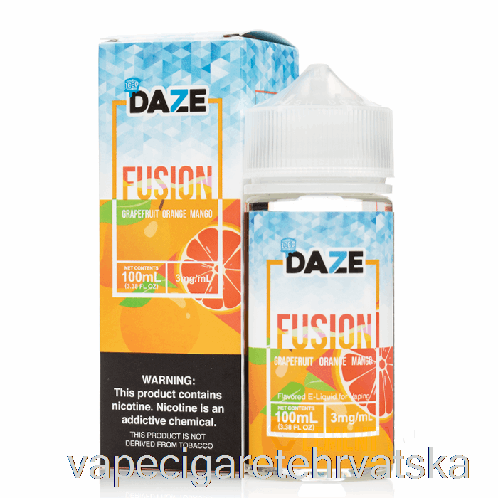 Vape Cigarete Ledeni Grejpfrut Naranča Mango - 7 Daze Fusion - 100ml 3mg